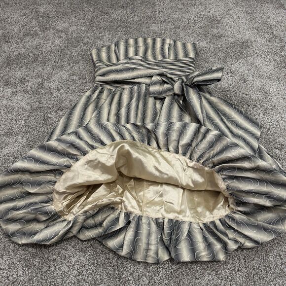 BCBG MAXAZRIA Strapless Striped Bubble Hem Sleeveless Ombre Dress Women’s Size 4 - Picture 2 of 13